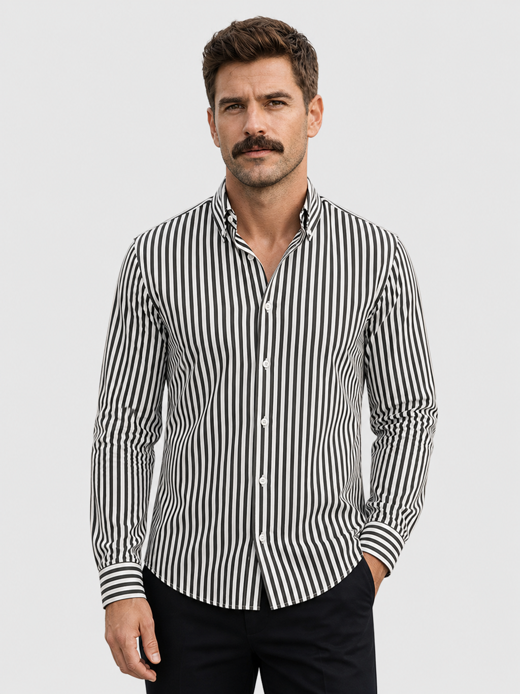 Camisa A Rayas LAVRA - detalle tejido algodón