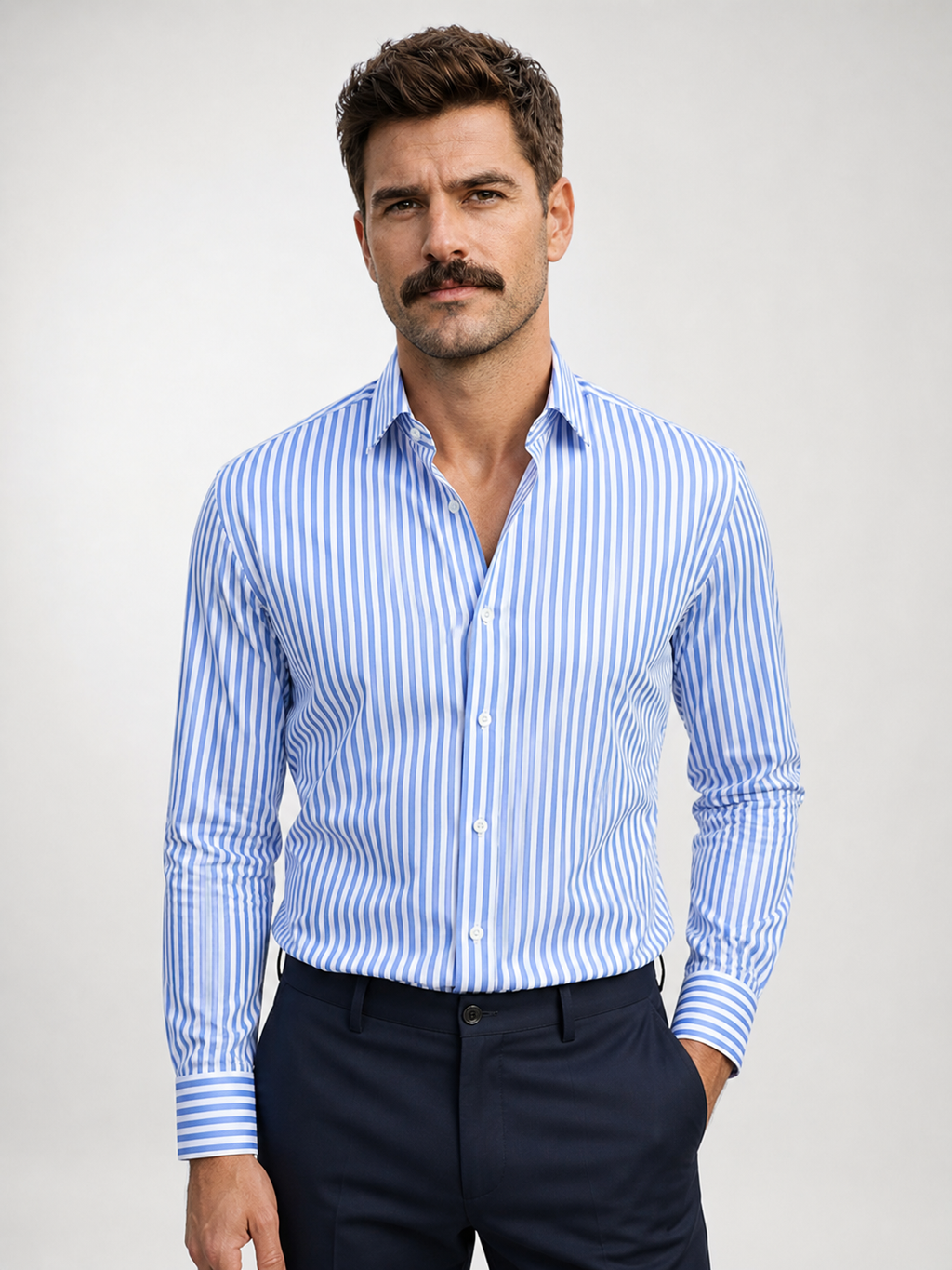 Camisa A Rayas LAVRA - detalle raya fina