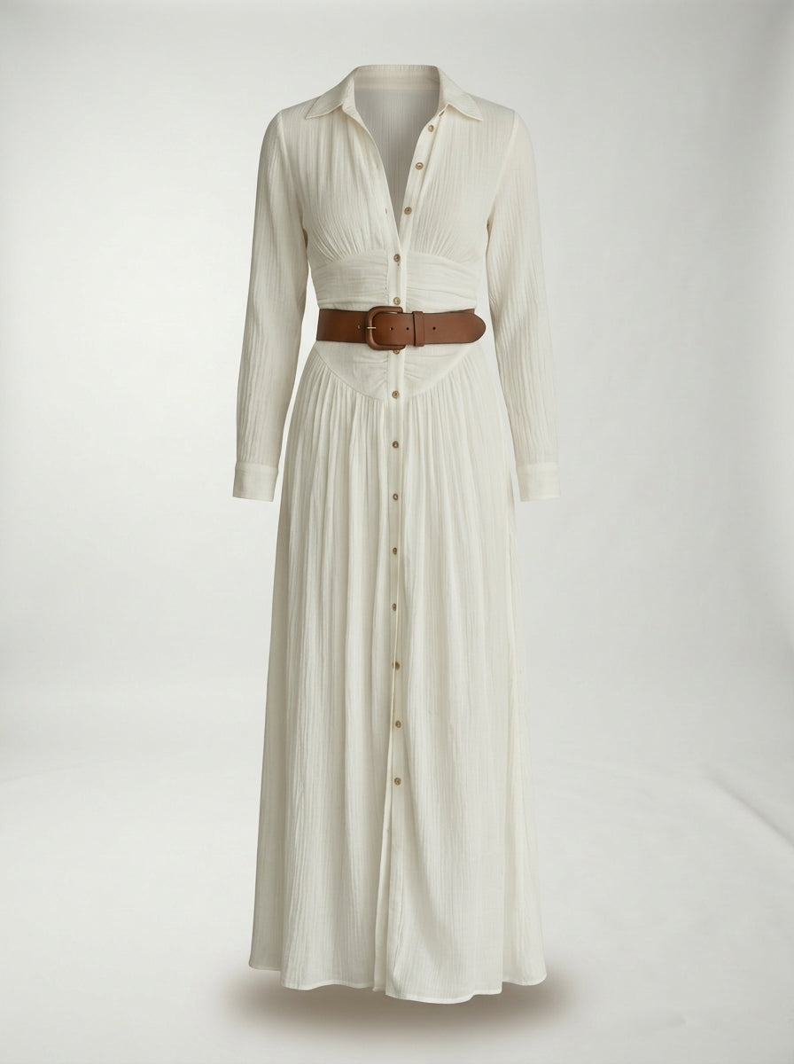Vestido Laurette LAVRA - flat lay blanco