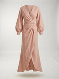 Vestido Maxi LAVRA - vestido largo lino escote V mujer vista frontal