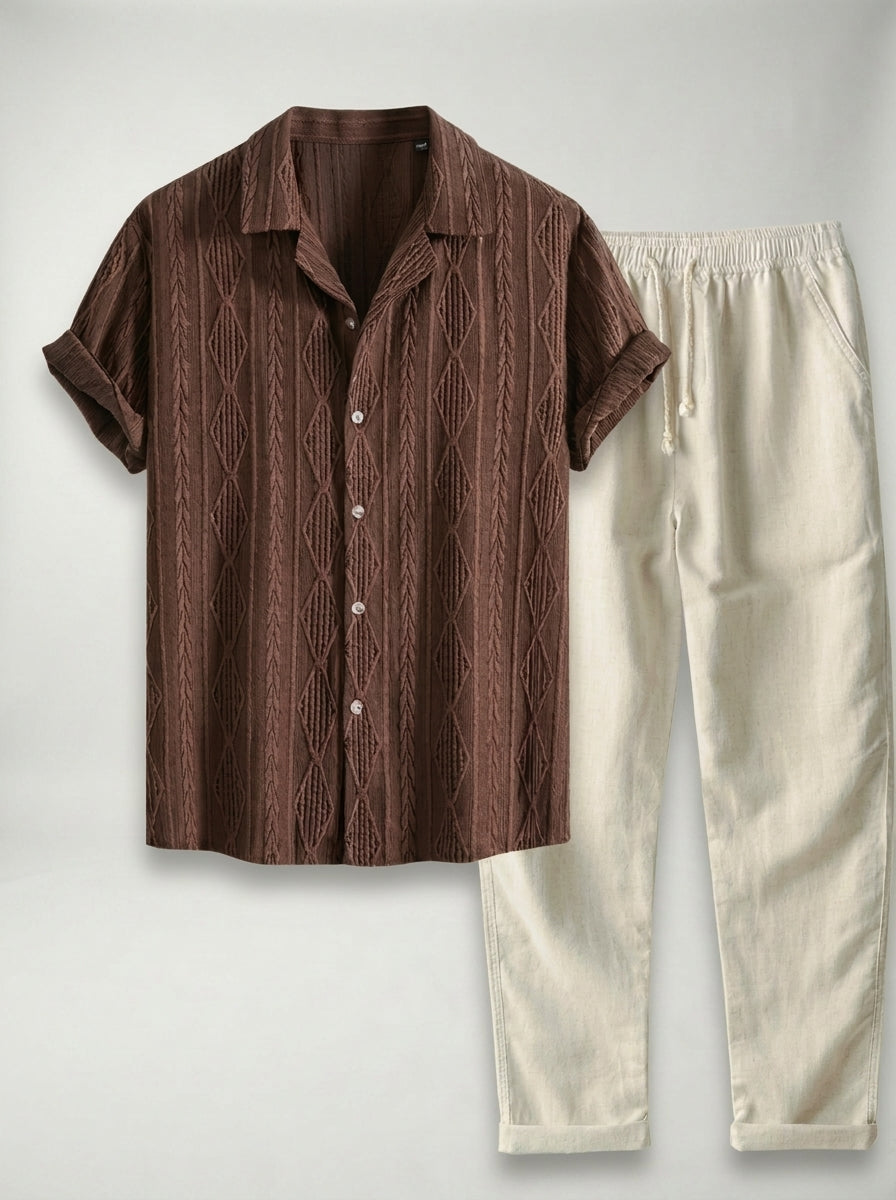 Conjunto Portofino LAVRA - conjunto dos piezas hombre texturizado vista frontal