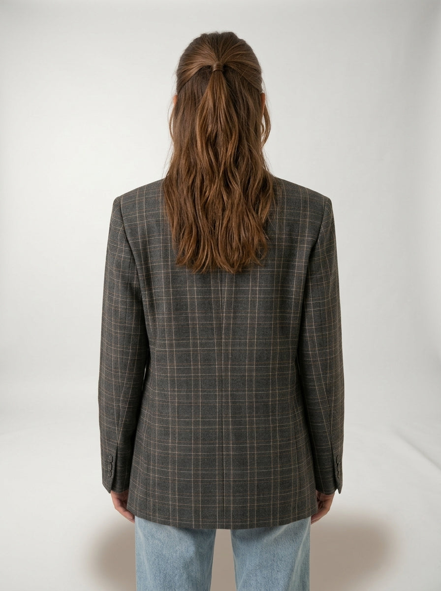 Blazer de Cuadros Gris LAVRA - look completo oficina