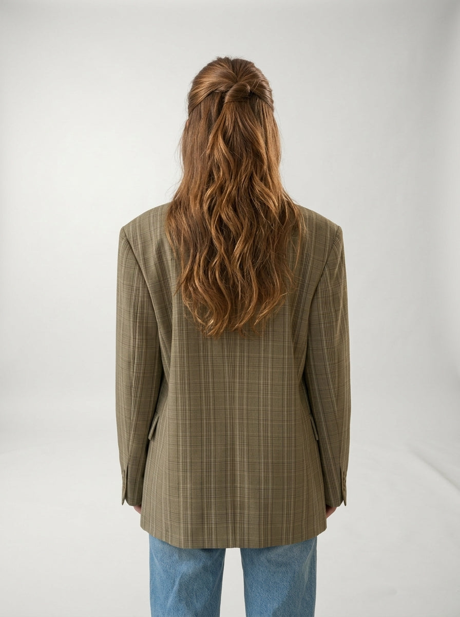 Blazer de Cuadros Beige LAVRA - look completo oficina