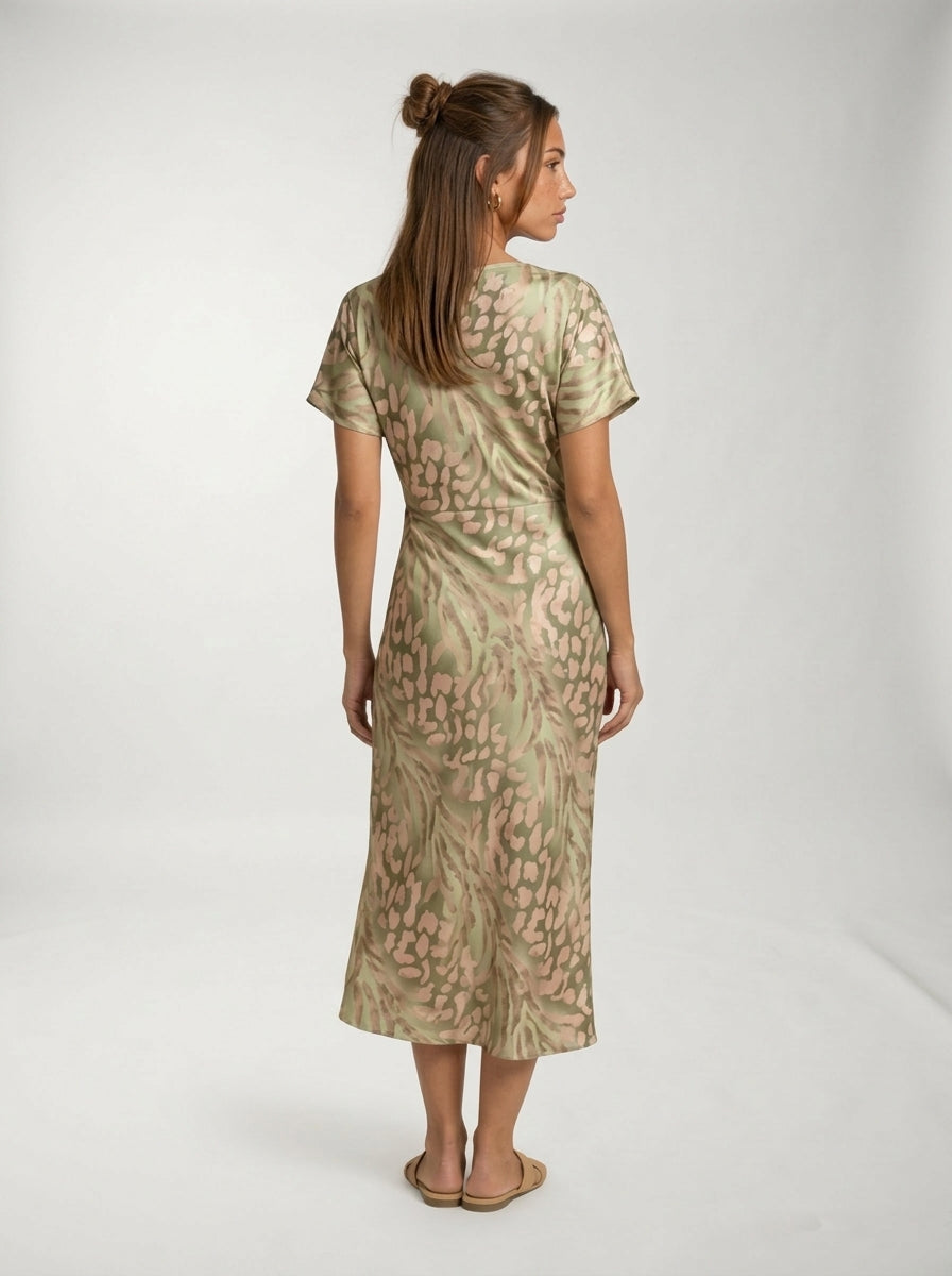Vestido Calandra LAVRA - vestido midi cobre detalle tela