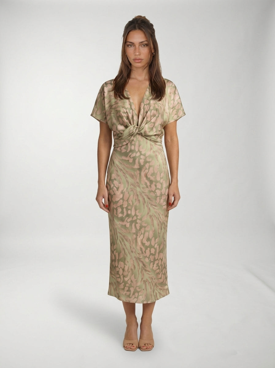 Vestido Calandra LAVRA - vestido midi cobre detalle tela colores disponibles