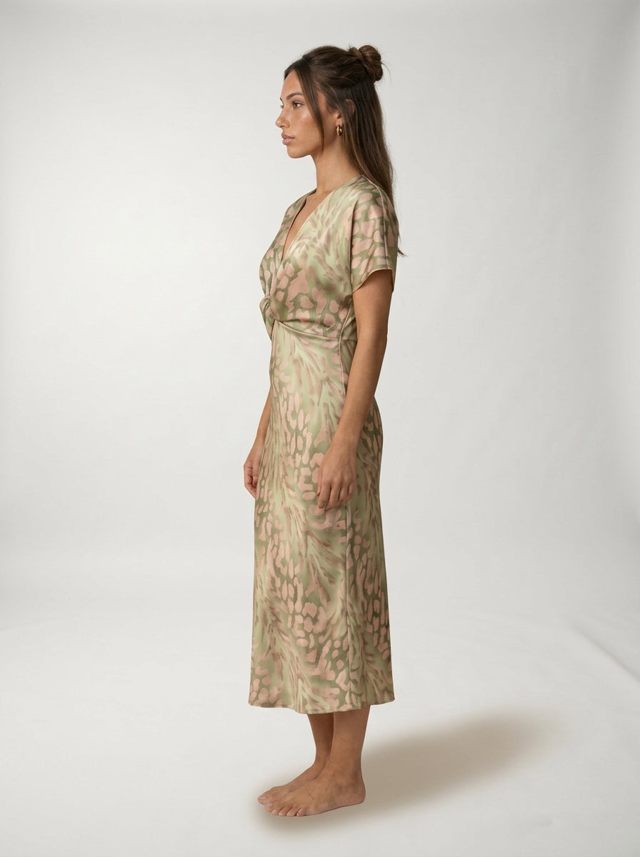 Vestido Calandra LAVRA - vestido midi look elegante vista lateral