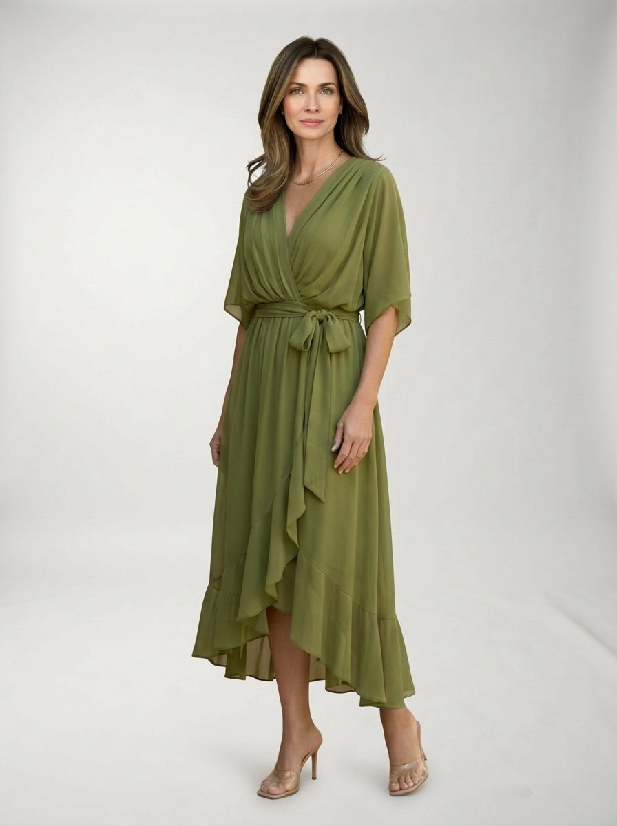Vestido Marta LAVRA - vestido escote V modelo editorial look verano