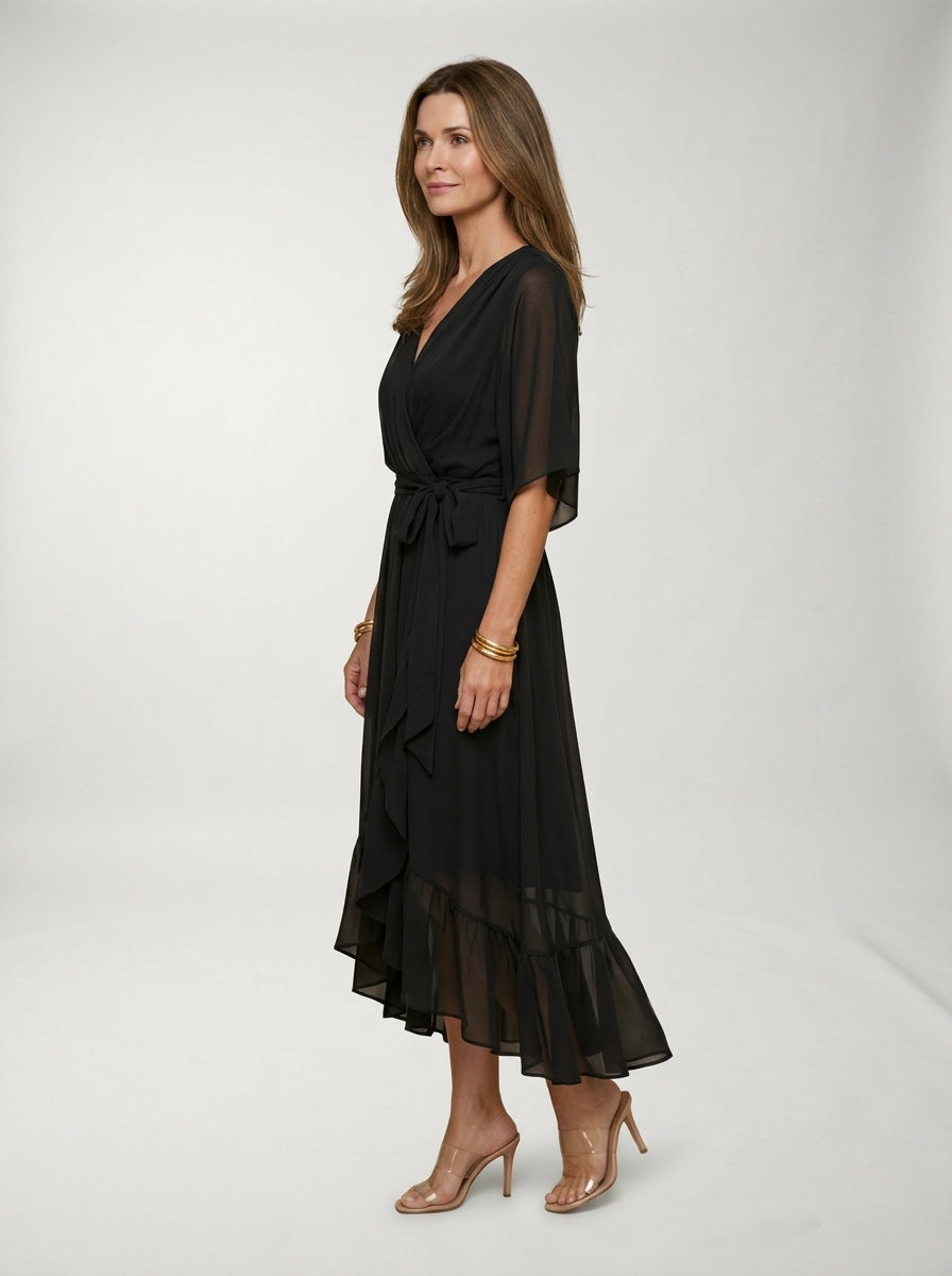 Vestido Marta LAVRA - vestido midi detalle tela fluida
