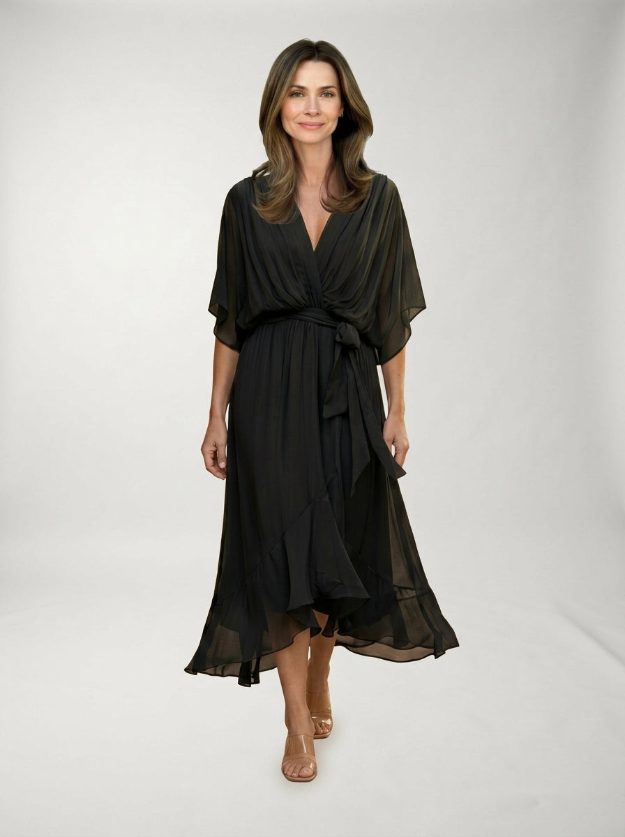 Vestido Marta LAVRA - vestido midi mujer vista lateral