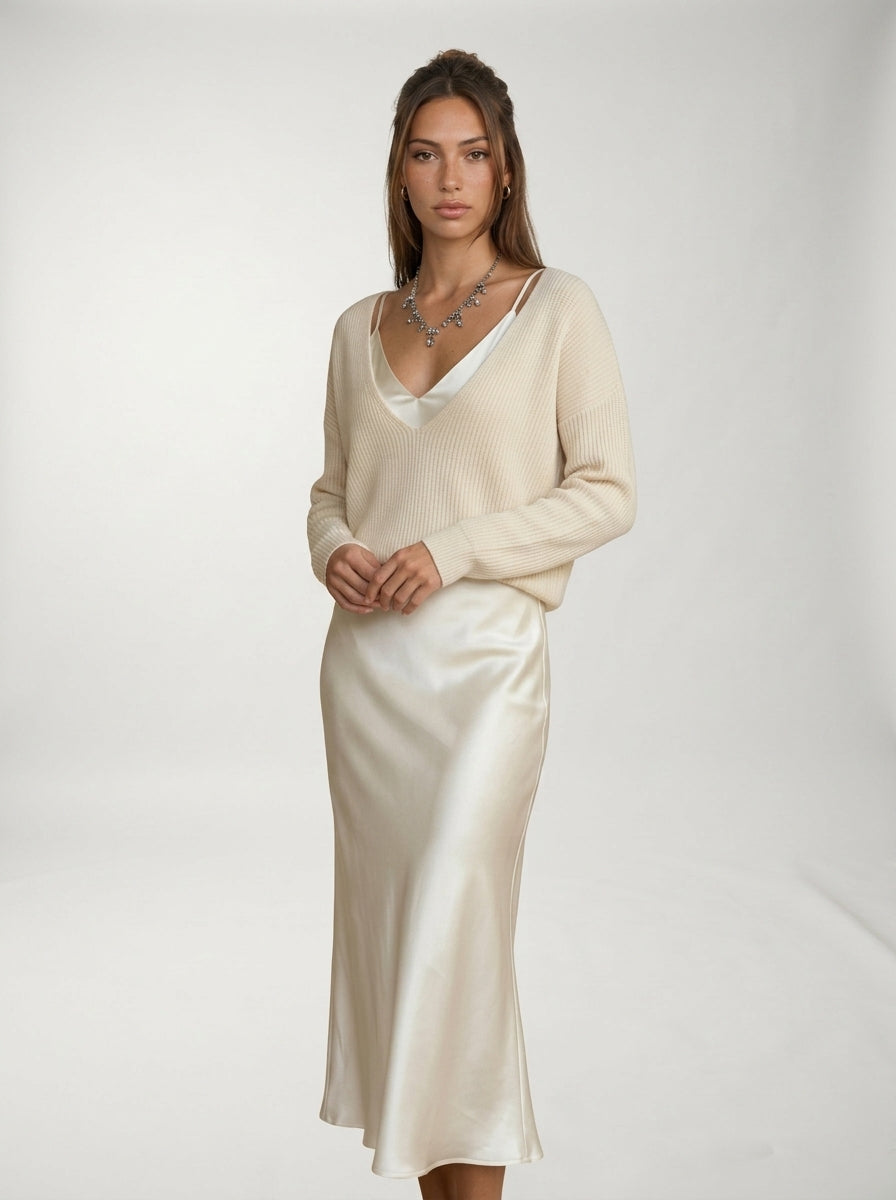 Vestido Patricia + Jersey LAVRA - modelo editorial