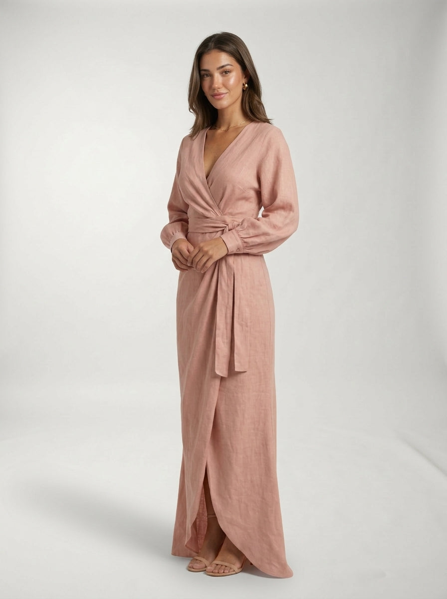 Vestido Maxi LAVRA - vestido maxi lino modelo editorial look verano