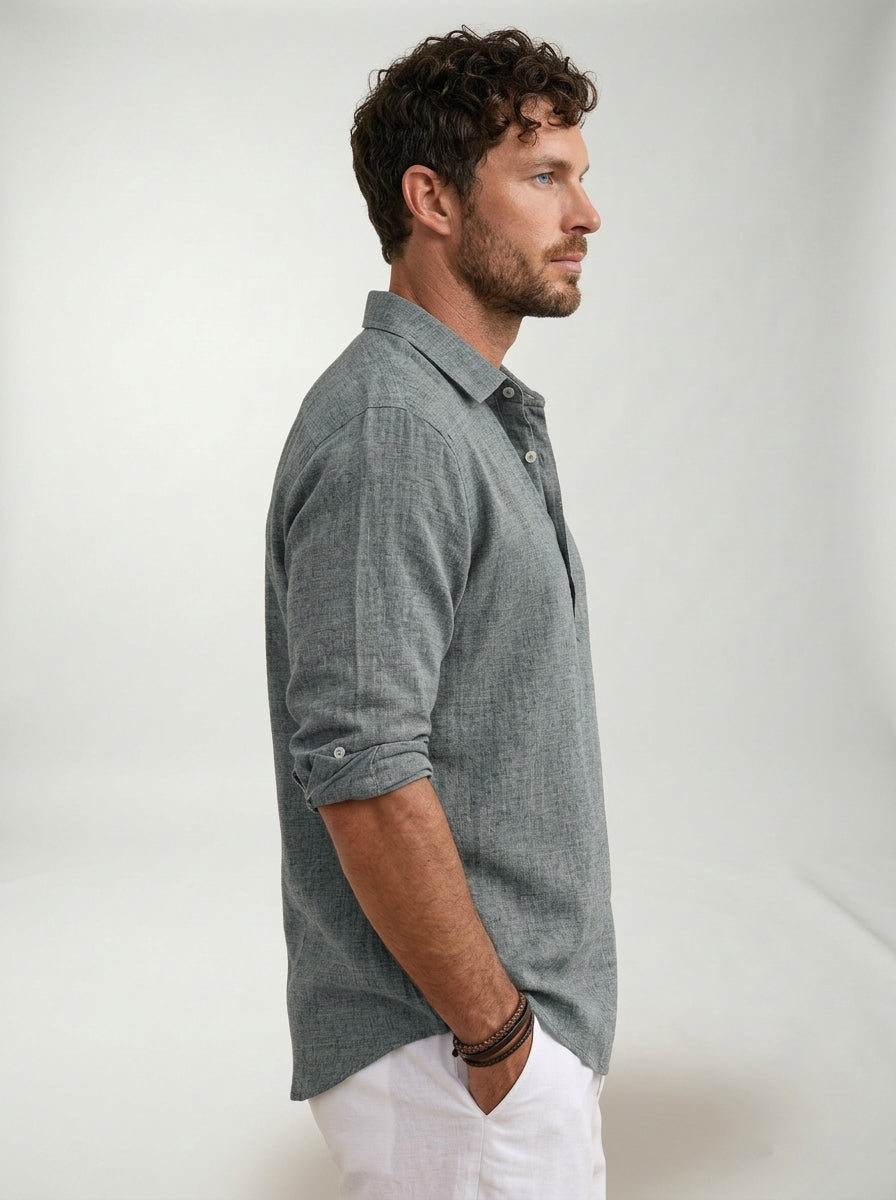 Camisa Lino Atelier LAVRA - look verano mediterráneo
