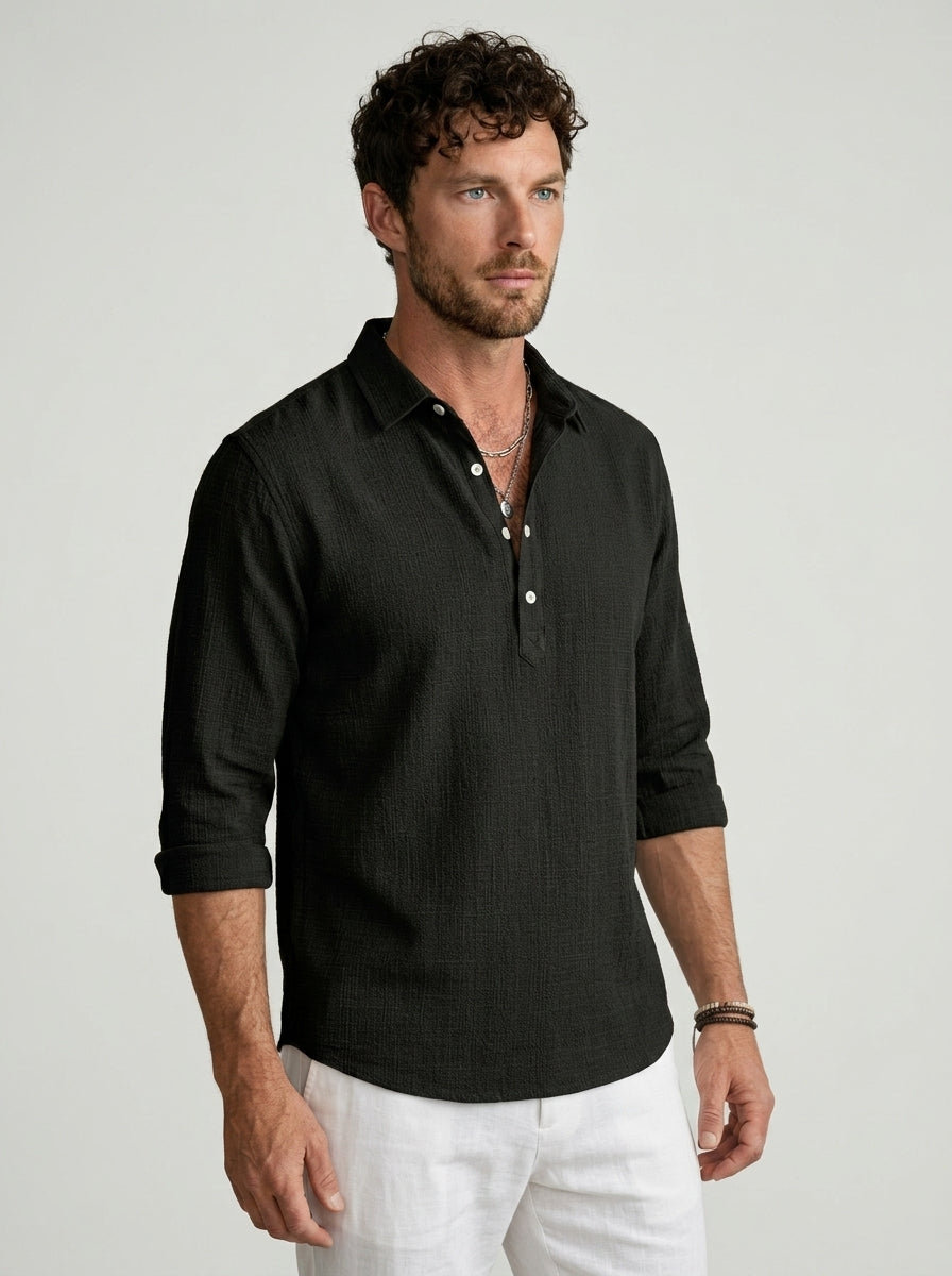 Camisa Lino Atelier LAVRA - modelo editorial look formal