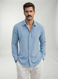 Camisa casual Giovanni LAVRA - detalle cuello y botones