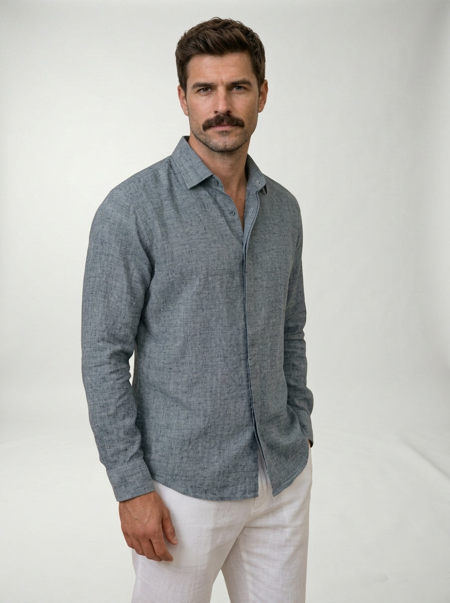 Camisa casual Giovanni LAVRA - modelo editorial look formal