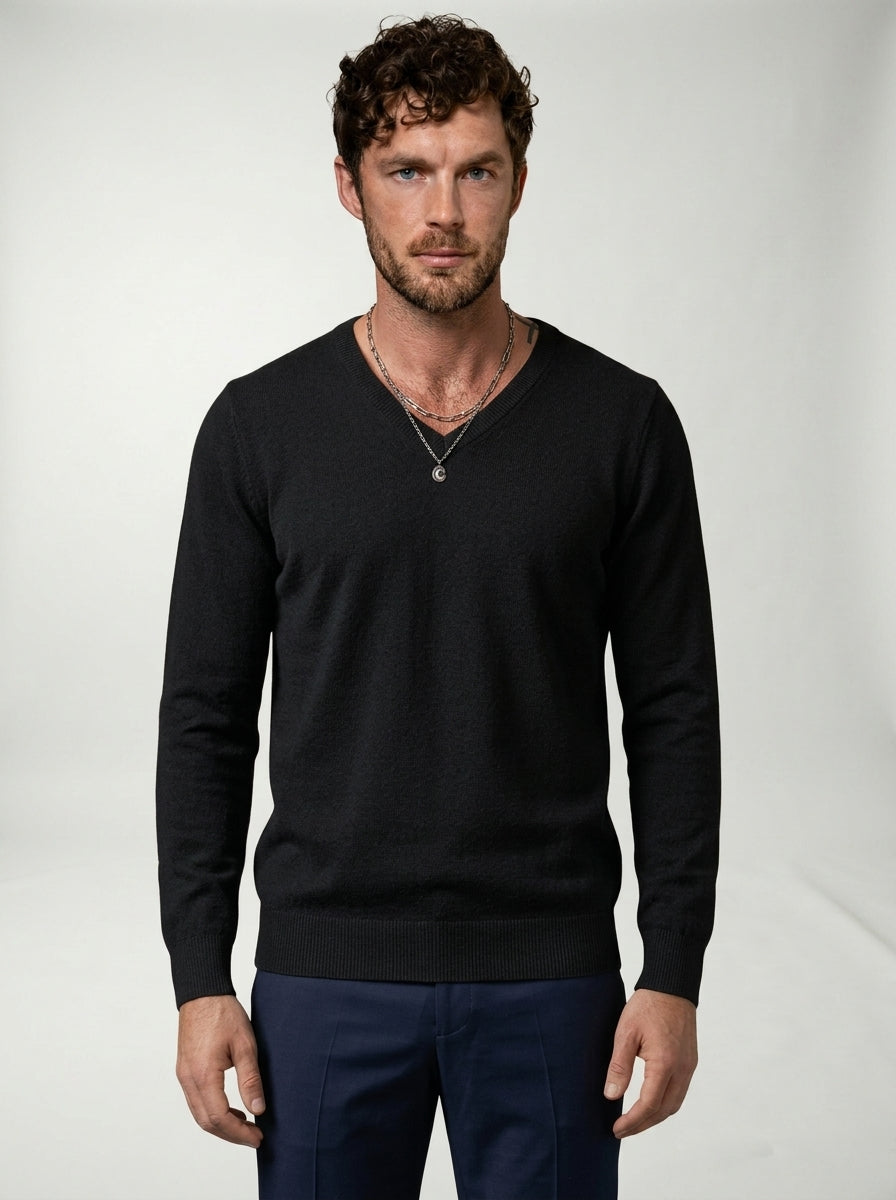 Jersey Tommy LAVRA - modelo editorial look sofisticado