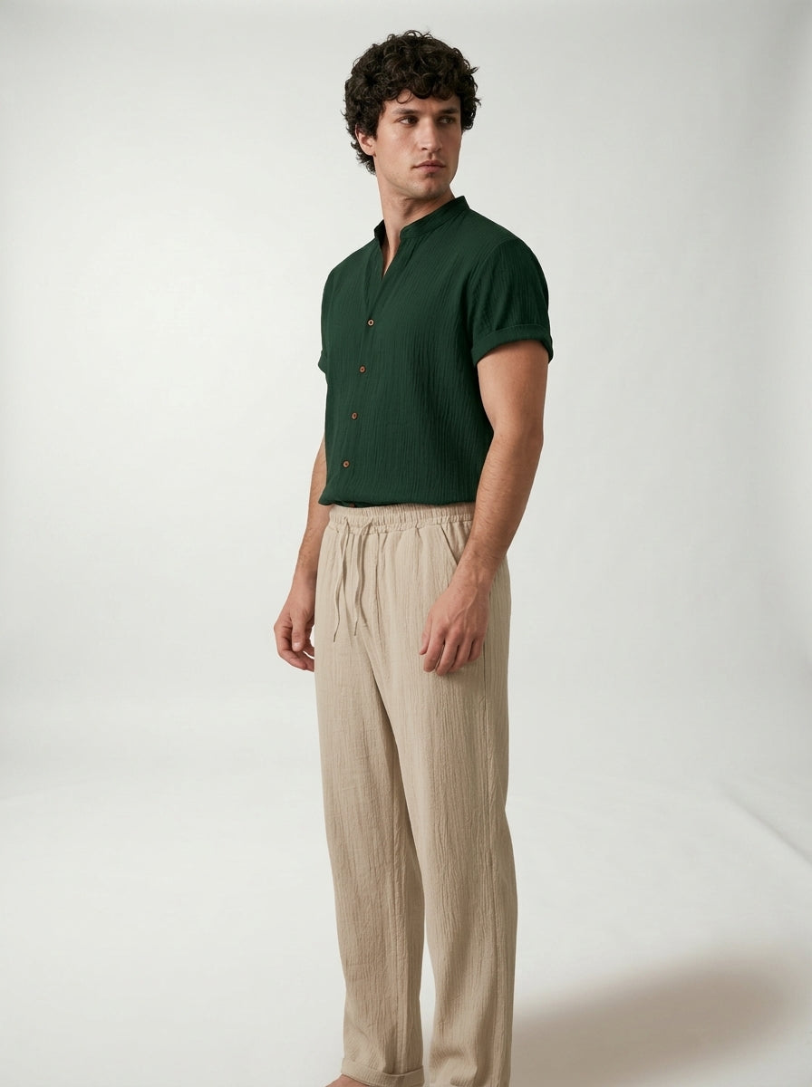 Conjunto Sorrento LAVRA - conjunto hombre detalle camisa textura