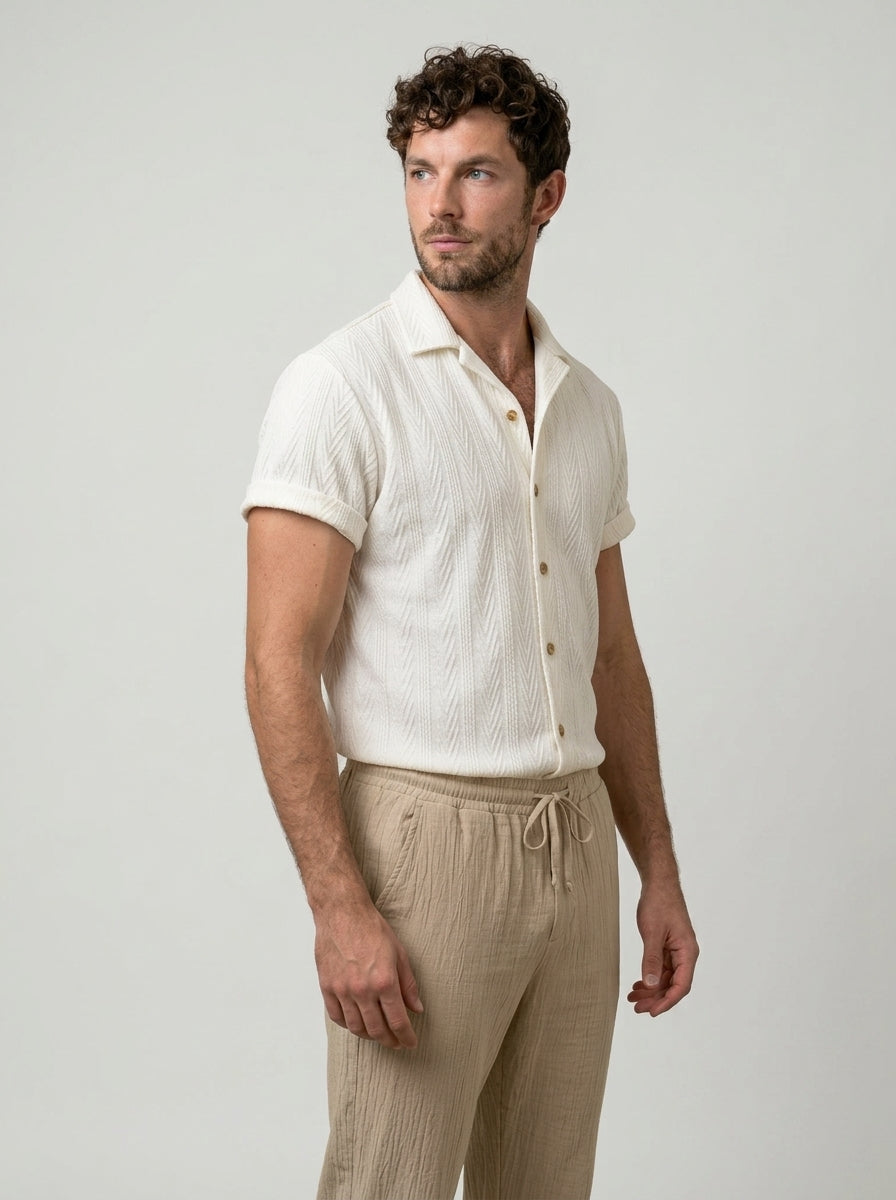 Conjunto Havana LAVRA - conjunto hombre modelo editorial look tropical elegante