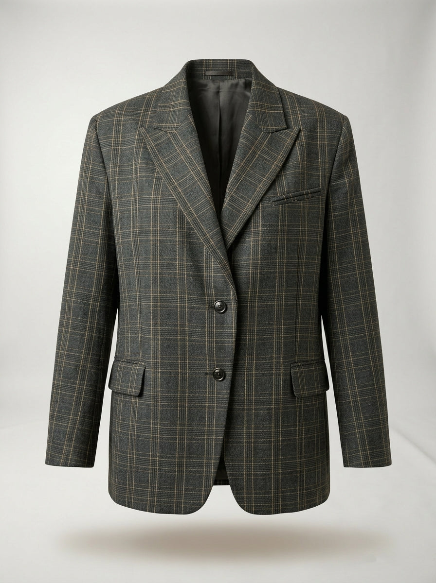 Blazer de Cuadros Gris LAVRA - vista frontal product shot