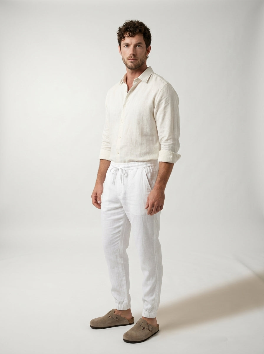 Pantalones de Lino LAVRA - modelo editorial hombre