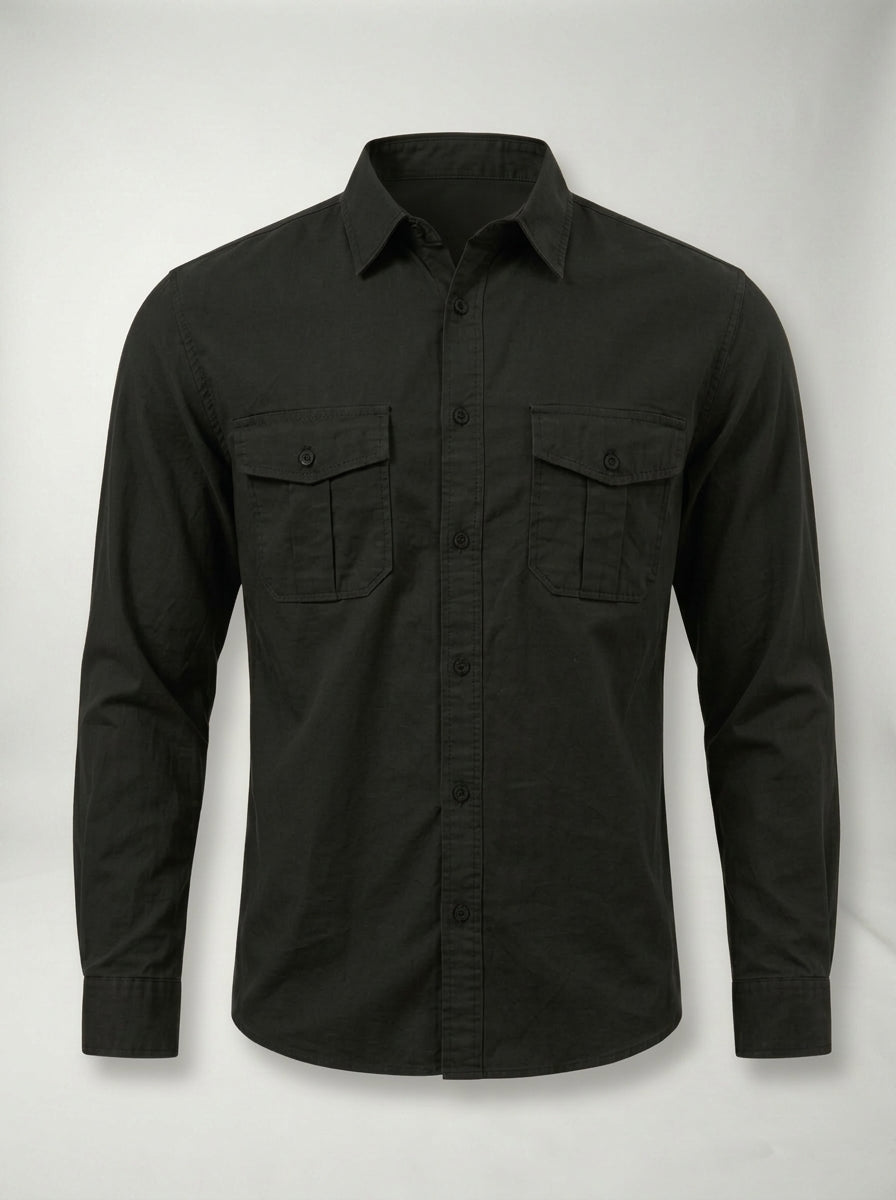 Camisa Bedford LAVRA - modelo editorial look mediterráneo