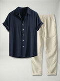 Conjunto St Tropez LAVRA - conjunto dos piezas hombre azul marino vista frontal
