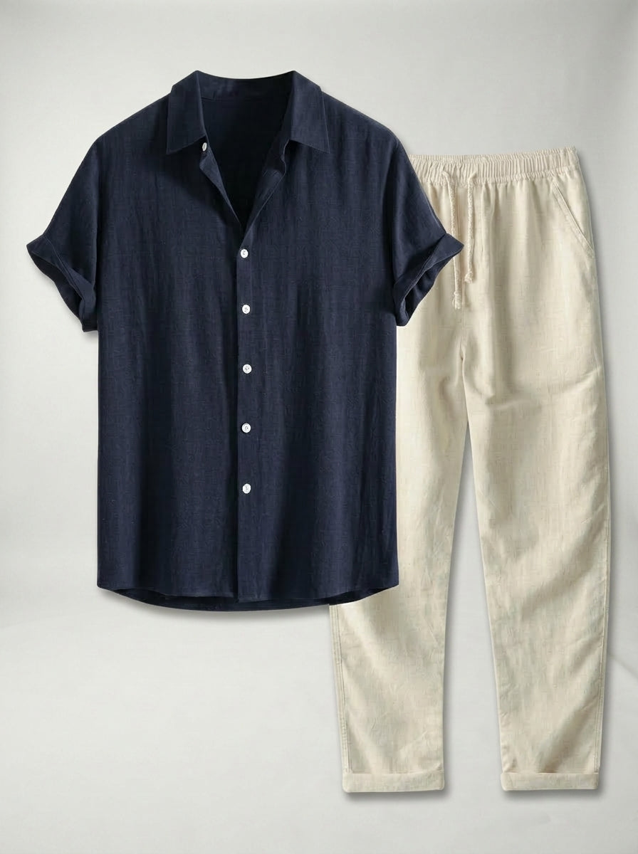 Conjunto St Tropez LAVRA - conjunto dos piezas hombre azul marino vista frontal