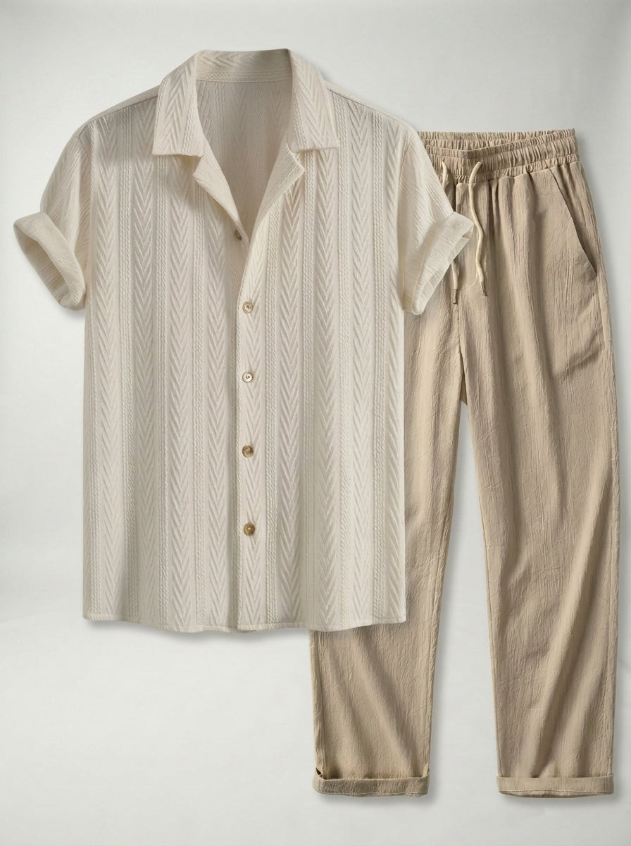 Conjunto Havana LAVRA - conjunto dos piezas hombre camisa texturizada vista frontal