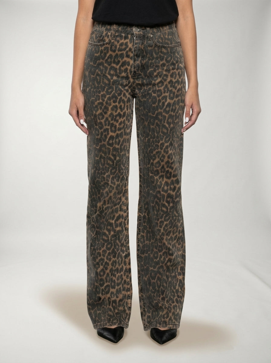 Pantalones LEOPARDO LAVRA - corte acampanado